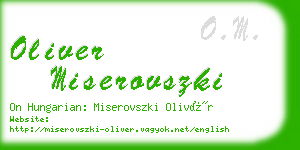 oliver miserovszki business card